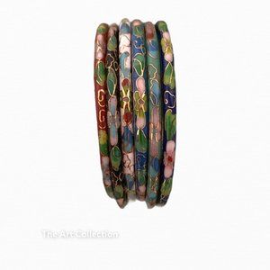 Vintage, Bohemian, Enamel Bangles in 6 Different Colors
